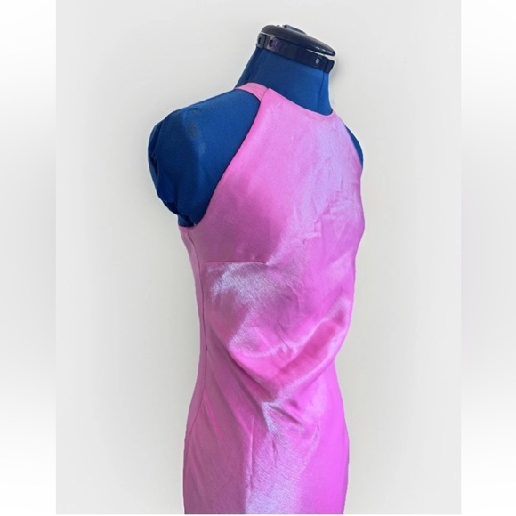 vintage 90s Y2K cache pink shiny maxi dress tie knot Size 4 *Flaws - Picture 2 of 14